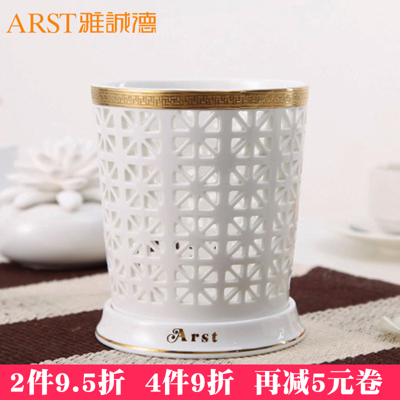 Ya cheng DE Dana carve patterns or designs on woodwork storage barrel chopsticks tube brush pot cylinder multifunctional hollow ceramic mouldproof the receive a barrel