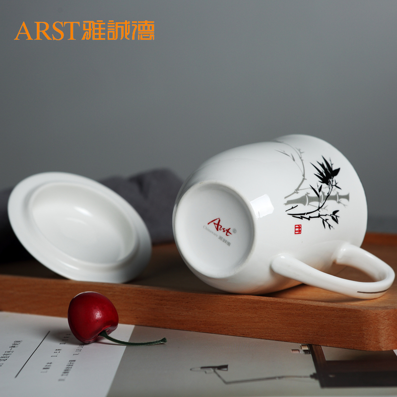 Ya cheng DE glass ceramic office wholesale custom LOGO Chinese wind business welcome cups cup a snow good harvest