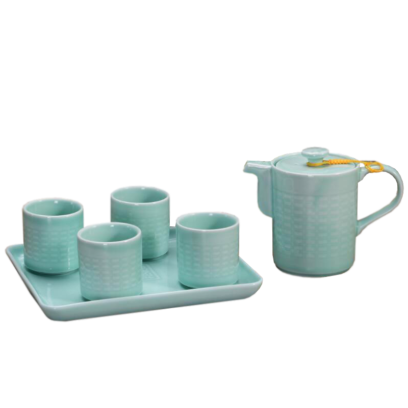 Ya cheng DE jas qi tea sets longquan celadon ceramic tea set large teapot teacup set kunfu tea