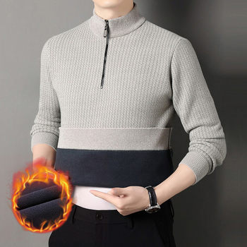 Ordinary wool half-height zipper straight casual style pullover sweater/sweater Ordinary wool half-height zipper straight casual style pullover sweater/sweater