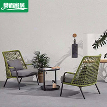 Outdoor courtyard leisure rattan combination designer model room creative balcony table and chair coffee table rope sofa