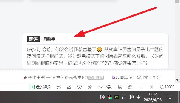 子比主题 — 网站右下角添加随机评论弹窗-比子博客