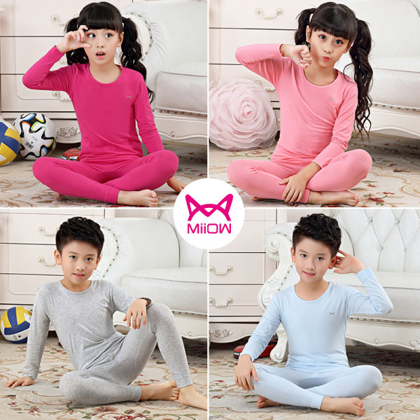 猫人 A类莱卡棉 中大童内衣套装 秋衣秋裤套装 优惠券折后￥39包邮（￥59-20）男、女童多色可选 110~170码全