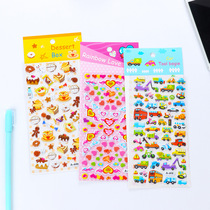 Childrens cartoon waterproof stickers Kindergarten reward stickers Car small stickers 3d three-dimensional cute bubble stickers