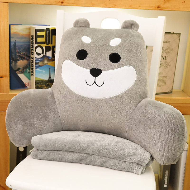 Small Bear Hug Pillow Quilt Double-Purpose Backrest Care Back Cushion Leaning Back Pillow Office Waist Cushion Blanket Air Conditioning Quilted With Pillow Chair