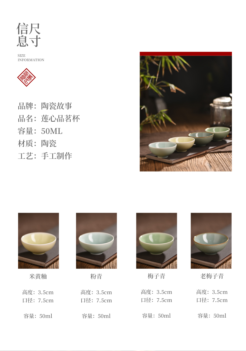 The Master sample tea cup cup single longquan celadon kung fu tea set ceramic cups little single cup bowl fragrance - smelling cup