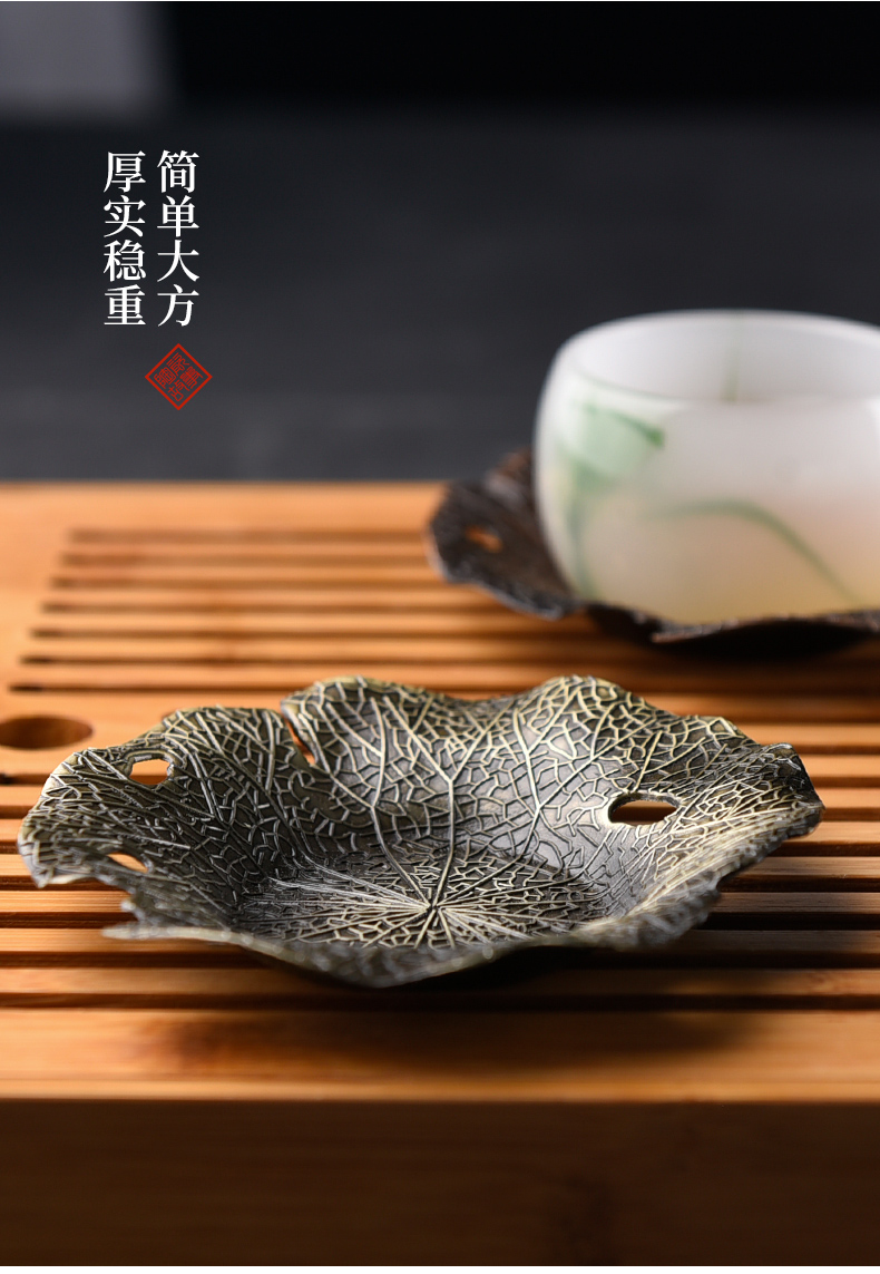 The Story of pottery and porcelain cup mat tea taking creative alloy kung fu tea sets accessories, insulation prevent hot cup mat saucer