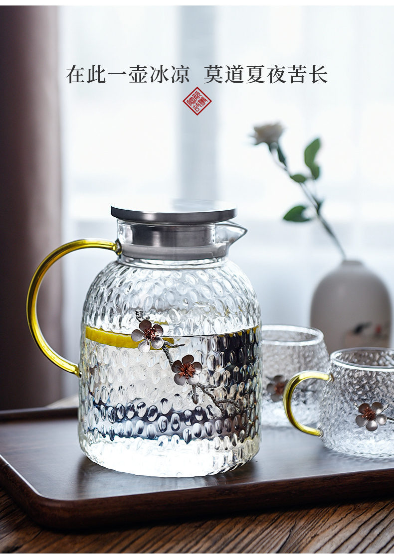 Ceramic story more creative cold glass suits for stick kettle tin heat explosion cold boiled water household glass kettle
