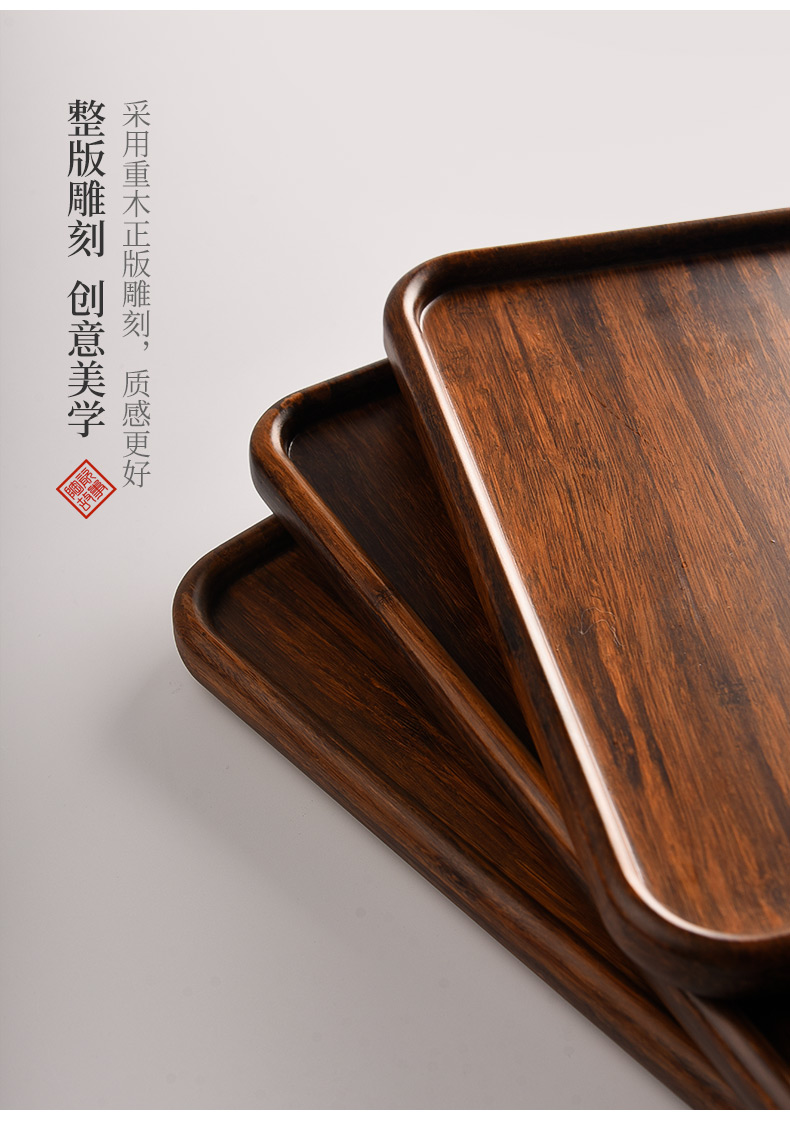 Ceramic story heavy wood tea tray was Japanese pallet small dry mercifully for household saucer solid wood kung fu tea accessories