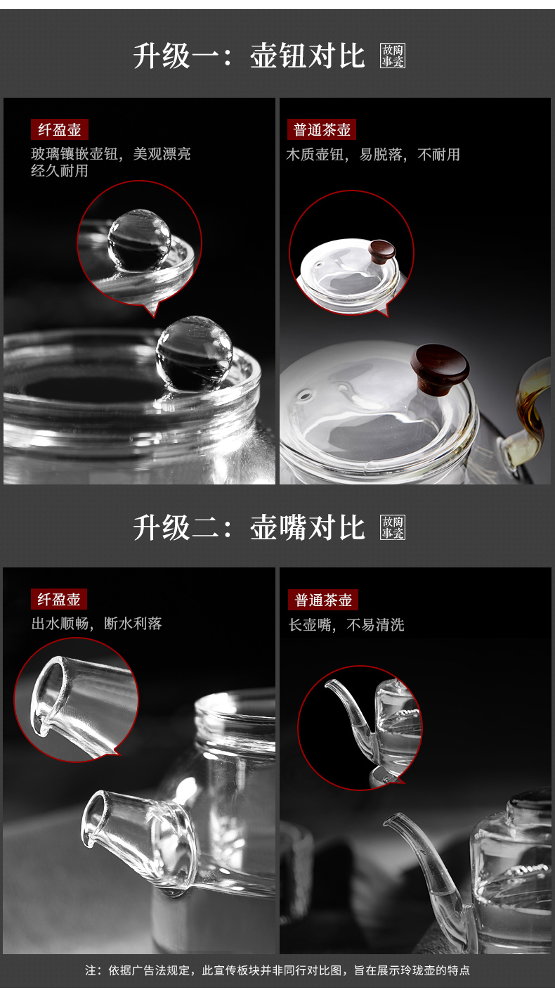 Ceramic story glass teapot filtering household utensils suits for spend one single pot with high temperature resistant to thicken the teapot