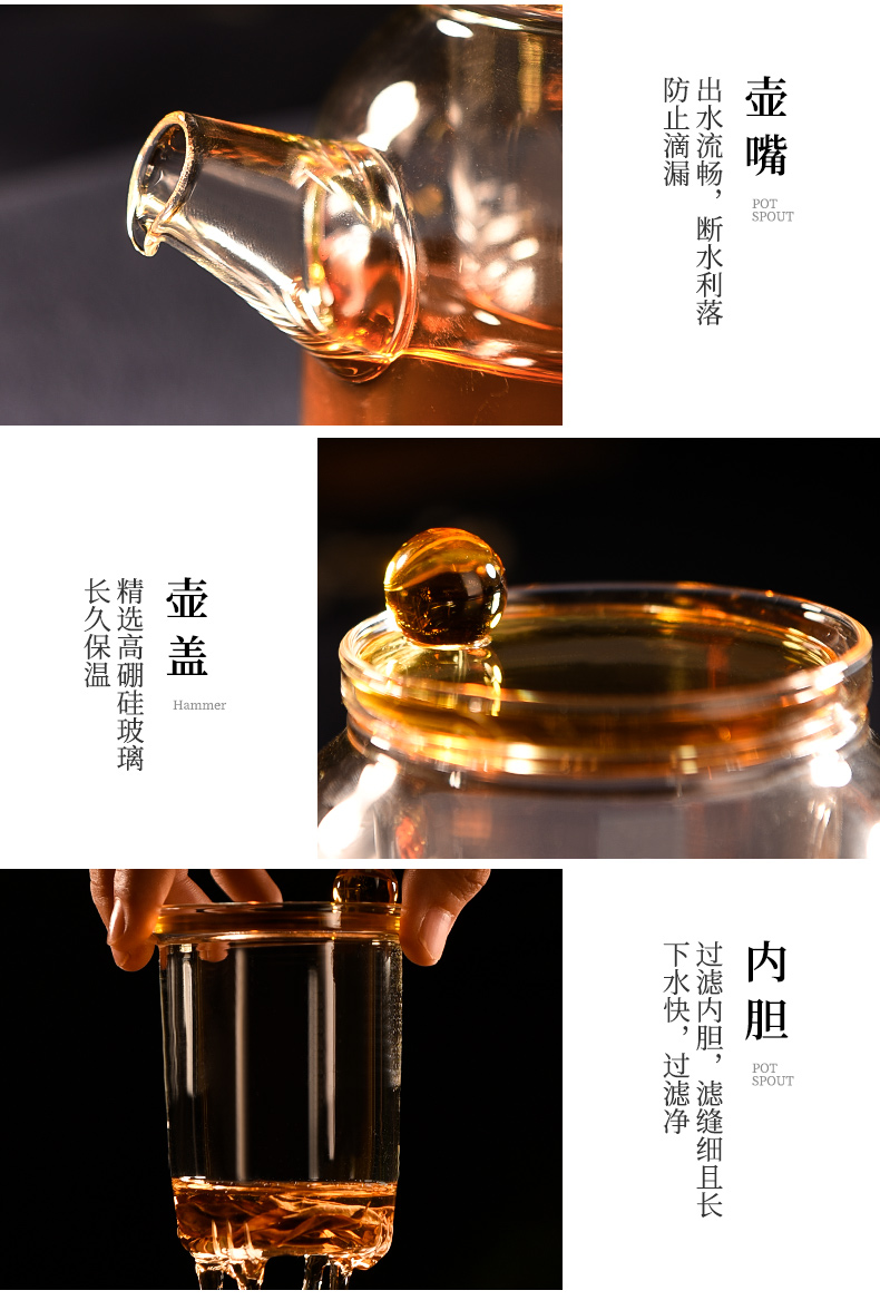 Ceramic story glass teapot filtering household utensils suits for spend one single pot with high temperature resistant to thicken the teapot