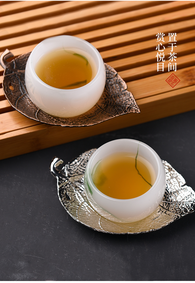 The Story of pottery and porcelain cup mat tea taking creative alloy kung fu tea sets accessories, insulation prevent hot cup mat saucer