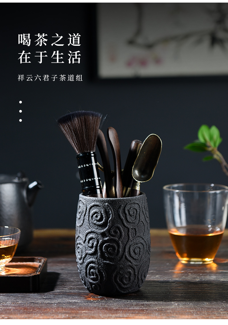 The Story of pottery and porcelain tea six gentleman 's suit tea cup mat knife caddy fixings tea kungfu tea set tool parts books