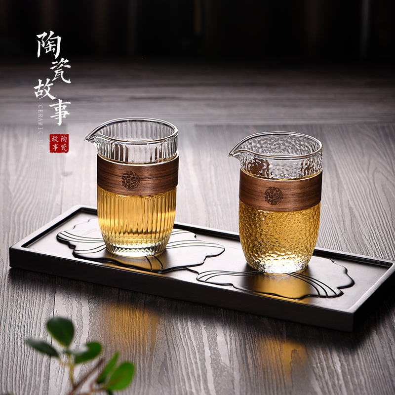 Ceramic fair story cup glass) suit thickening heat resisting Japanese points of tea, tea sea hammer and a cup of tea