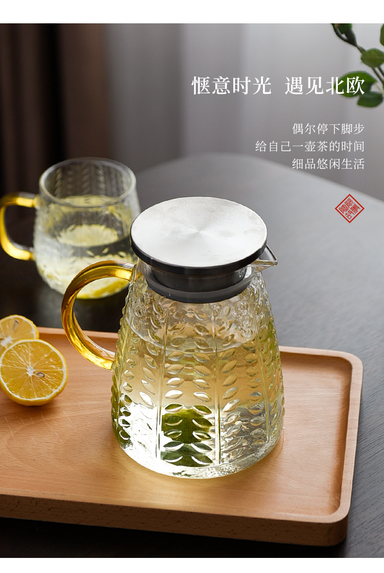 Ceramic story more cold water kettle suit glass high - temperature high - capacity Nordic cold boiled water, water kettle