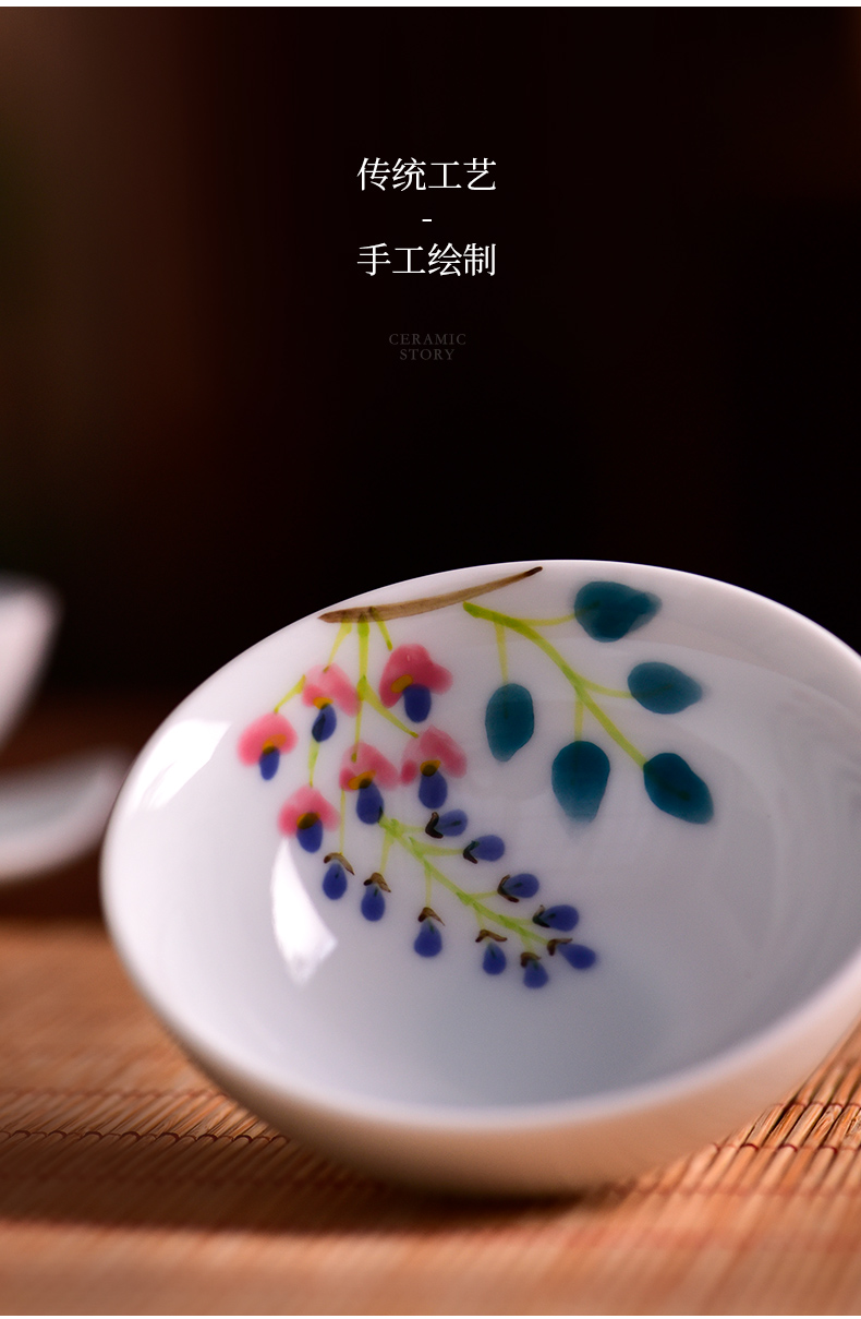 The Story of pottery and porcelain ceramic cups for kung fu tea cup pure hand draw sample tea cup but small tea masters cup