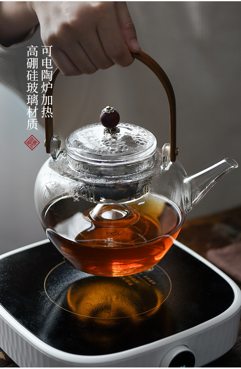 Ceramic story glass kettle high - capacity, high - temperature cooking pot furnace kunfu tea cooking teapot and tea set