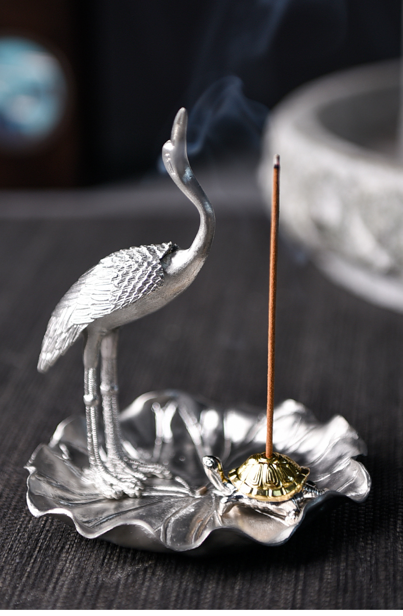 Pure tin ceramic story line xiang xiang inserted kung fu tea tea accessories creative furnishing articles pet upscale incense zen censer
