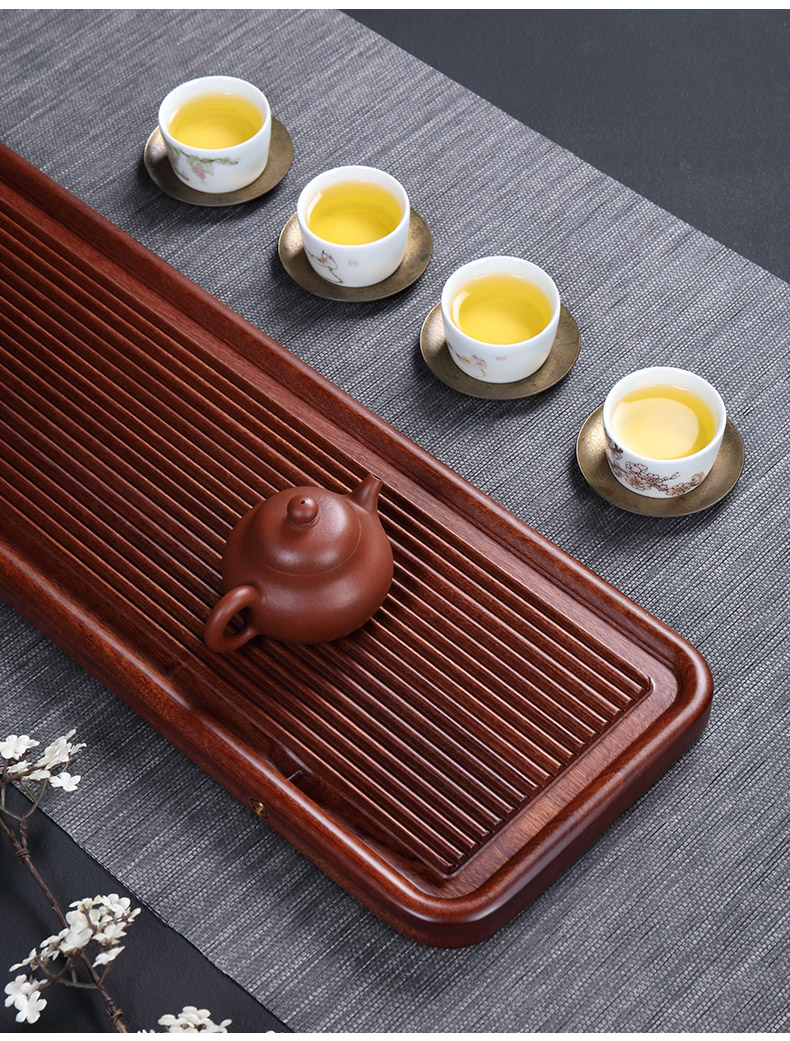 Ceramic story hua limu wet ground drainage home kung fu tea tea set tea Joe contracted solid wood dry terms