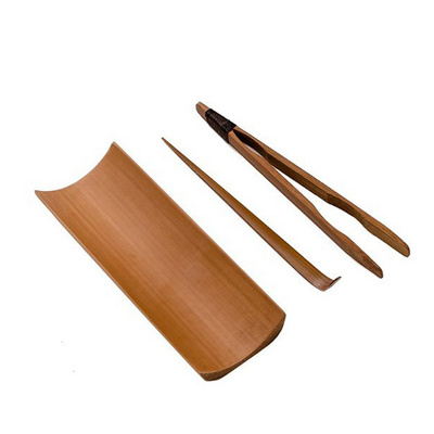 Ceramic story carbonized bamboo tea is three - piece enjoy tea holder ChaGa grilled ChaZhen tea art kung fu tea tea accessories