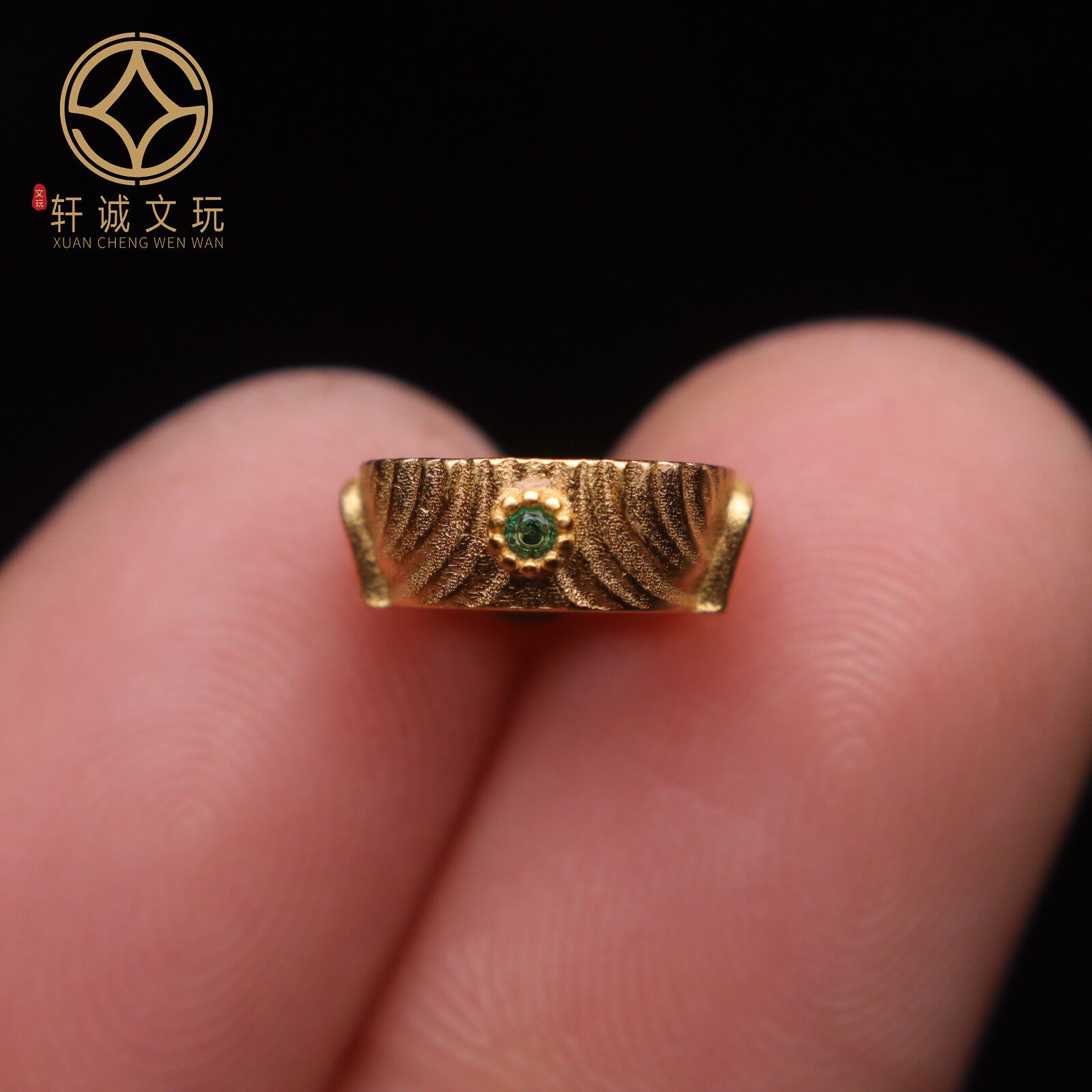 银饰配件 原创足银925银镀金佛一念跑环隔片隔珠手串手链diy文玩配珠配饰