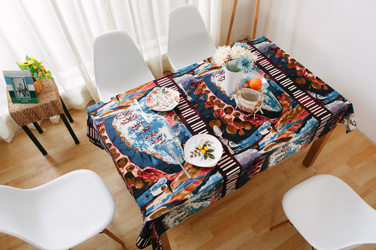 gió quốc gia Đông Nam Retro Mediterranean khăn trải bàn khăn trải bàn bàn cà phê vải khăn trải bàn bằng vải bông Bar Cafe - Khăn trải bàn khăn trải bàn trắng trơn