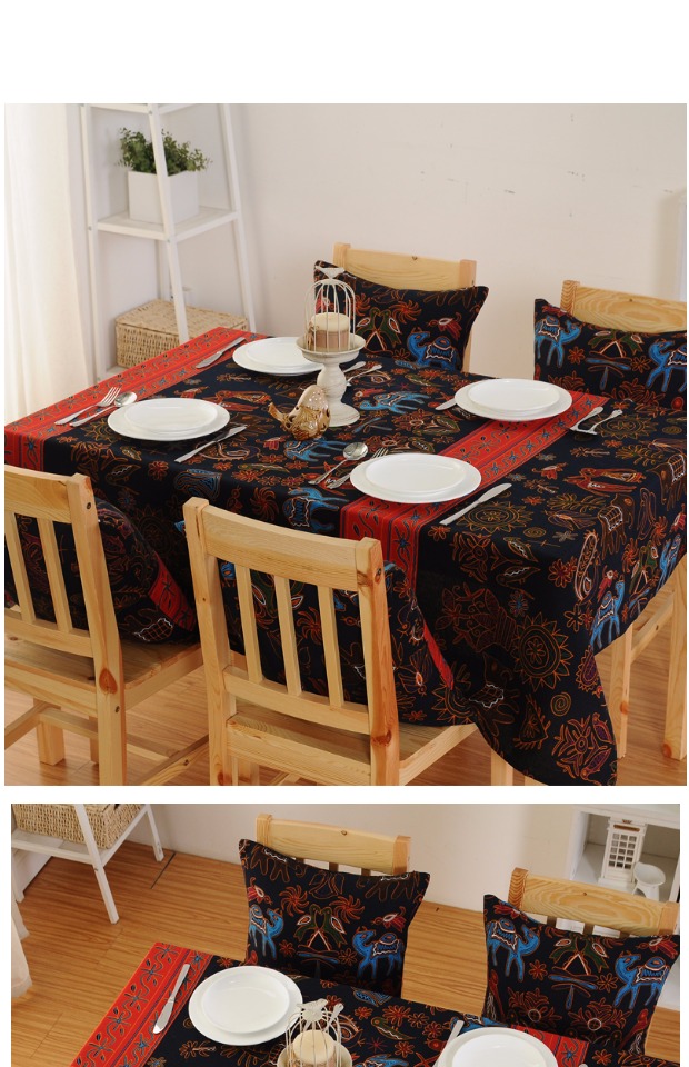 gió quốc gia Đông Nam Retro Mediterranean khăn trải bàn khăn trải bàn bàn cà phê vải khăn trải bàn bằng vải bông Bar Cafe - Khăn trải bàn khăn trải bàn trắng trơn