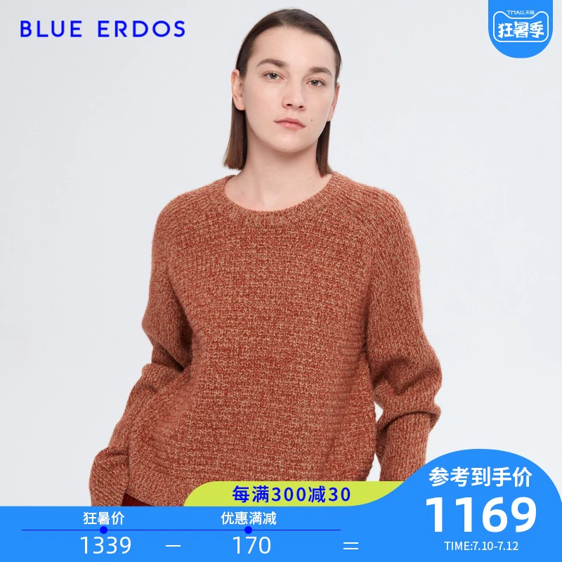 BLUE ERDOS Áo len cổ tròn cho nữ áo len cashmere ấm áp áo thun nữ - Áo / áo thun