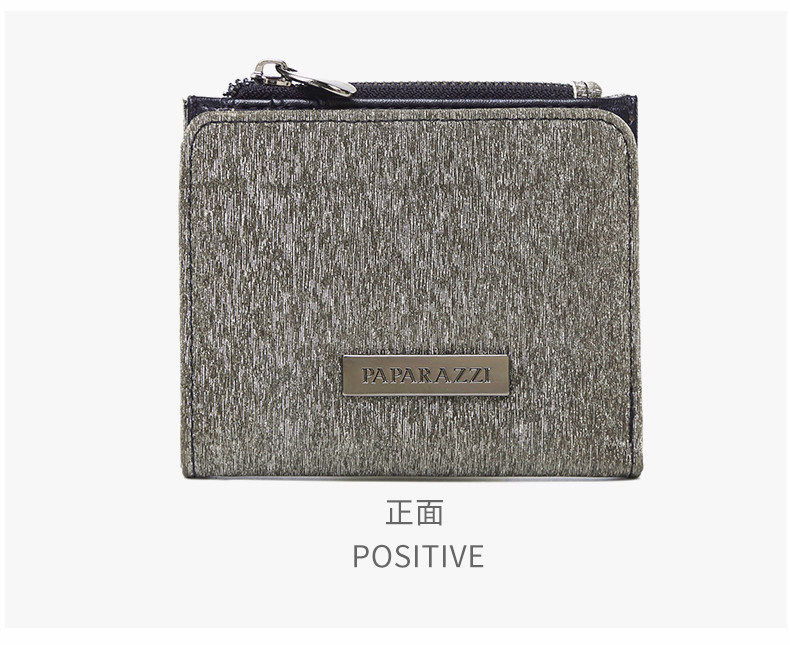бумажник paparazzi2023新款钱包女短款拉链两折叠皮夹子时尚韩版潮零钱包