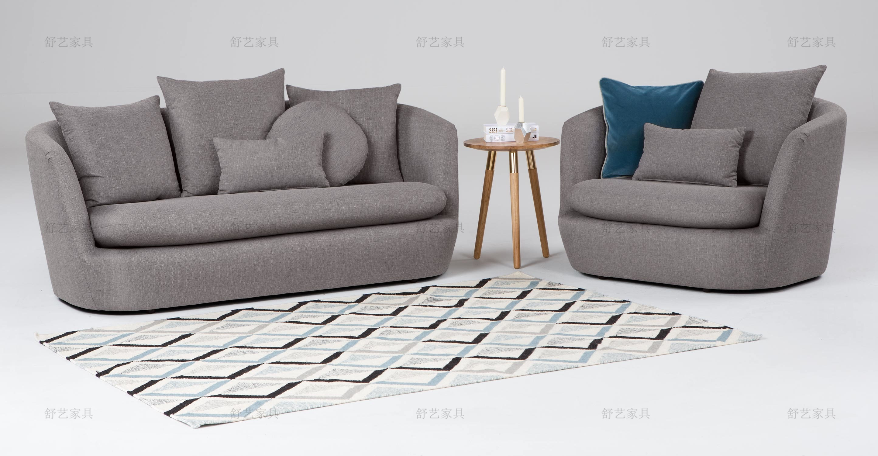 Nội thất Thâm Quyến đơn giản hiện đại đơn giản căn hộ nhỏ phòng khách sofa hình chờ sofa biệt thự mô hình phòng sofa - Nội thất khách sạn