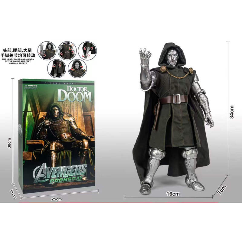 Domestic-Made Doctor Doom Comic-Style Real Clothing Figure with Multiple Joints and Movable Parts