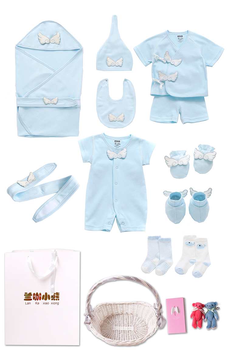 Hộp quà cho trẻ sơ sinh mùa thu và mùa đông cho bé bộ quần áo cotton đặt 0-3 tháng để gửi cho bé sơ sinh hộp quà trăng tròn do so sinh