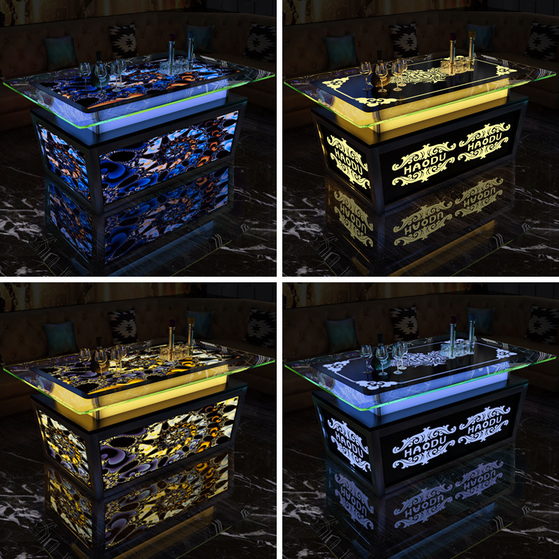 Customized ktv tea in 2021 new KTV special tea several colorful tablestainless steel tempered glass