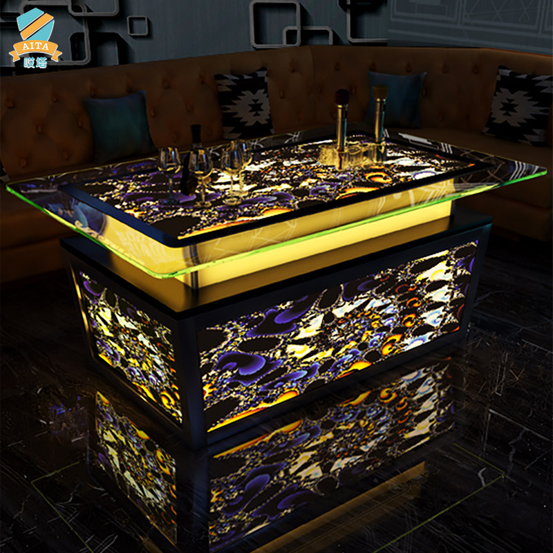 High-end KTV tea Several stainless steel tempered glass bar nightclub dedicated volume of trafficking tables