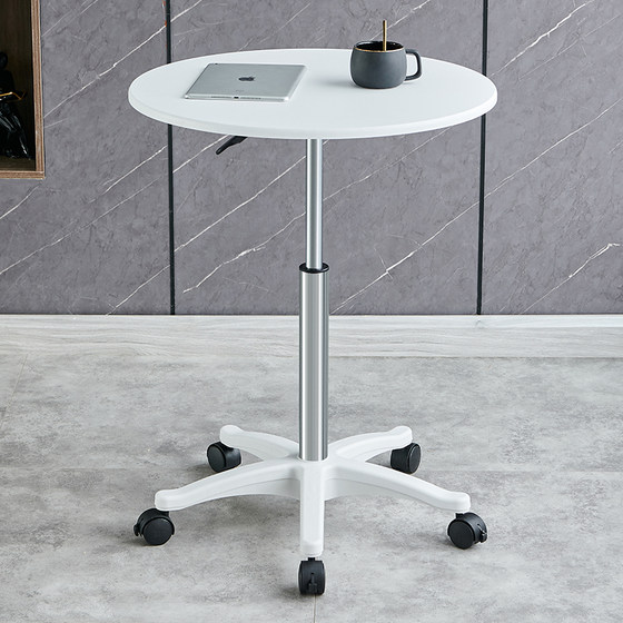 리프트 컴퓨터 테이블 가정용 바퀴 달린 이동식 침대 옆 테이블 레저 리셉션 테이블 간단한 발코니 작은 원형 테이블 식탁
