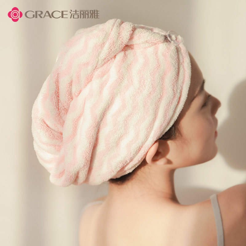 2 pieces of Jielia dry hair hat female cute super strong water absorption speed dry wipe hair towel wrapped turban dry hair towel shower cap