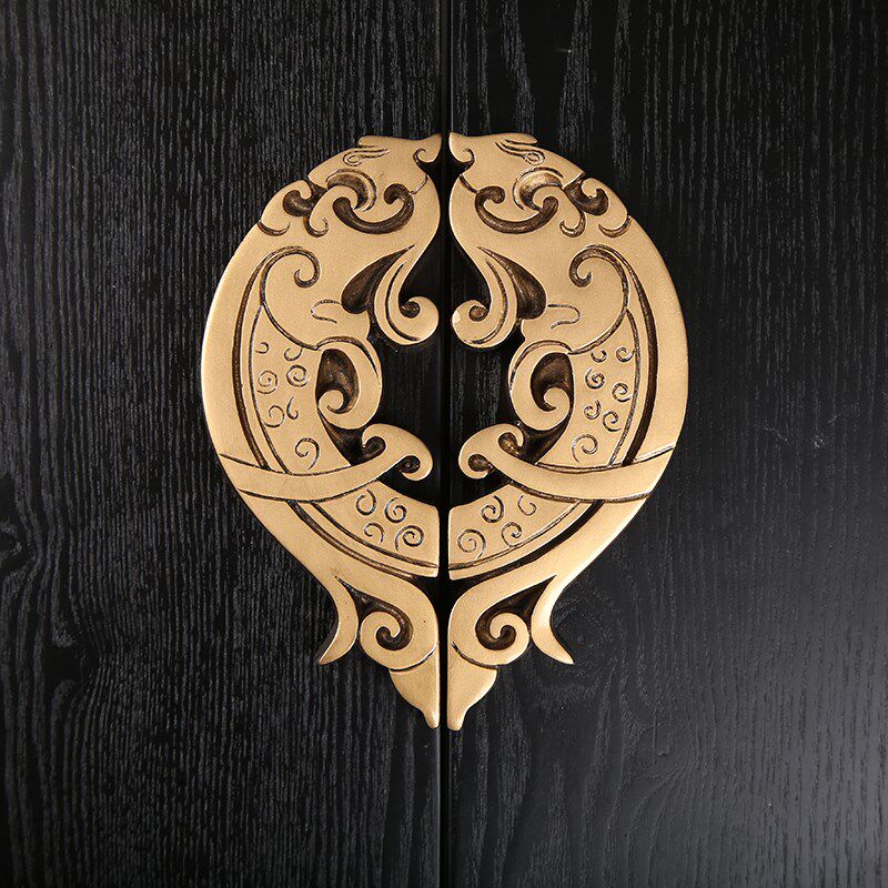 New Chinese Classical Engraving Dragon Thread Handle Wardrobe Drawers Bathroom Cabinet Door Handle Decoration Handle