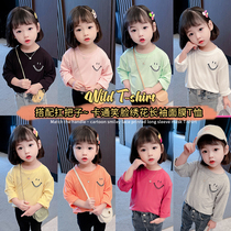 Girls  long-sleeved t-shirt 2021 new spring and autumn 0-1-3-5 years old female baby cotton top foreign-style base shirt