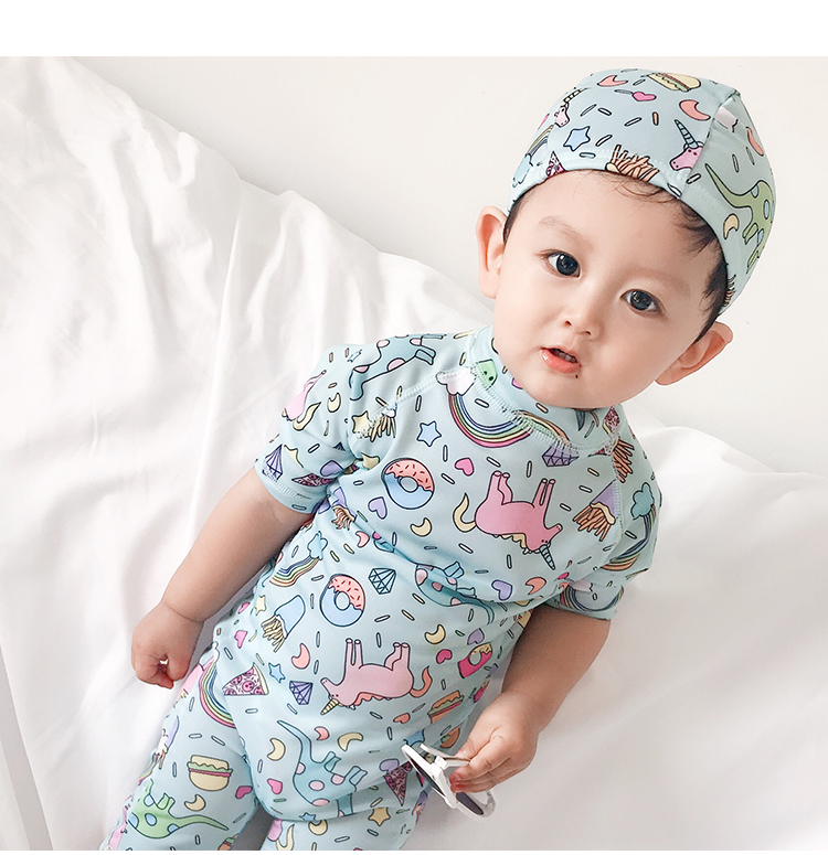 Áo tắm cho trẻ em trai Xiêm Big Boy Trẻ em dài tay Beach Sun Boy Boy Áo tắm dễ thương - Bộ đồ bơi của Kid đồ bơi trẻ em quần rời