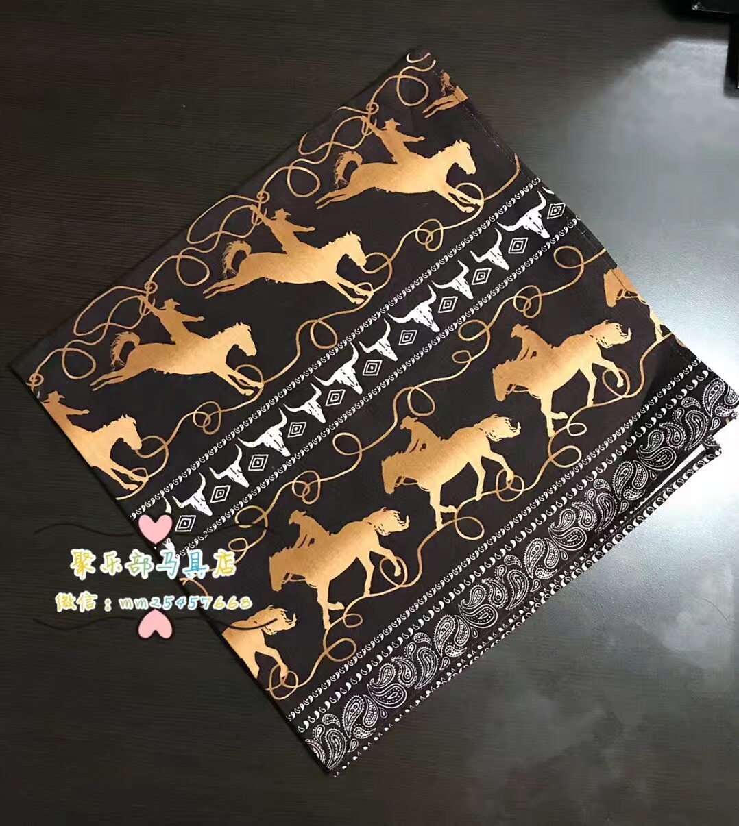 Western denim square towel face towel collar Cotton material soft and non-abrasive face Ju Le Club harness shop