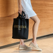 omma black gold letter eco-friendly bag Canvas bag single shoulder tote bag fashion casual