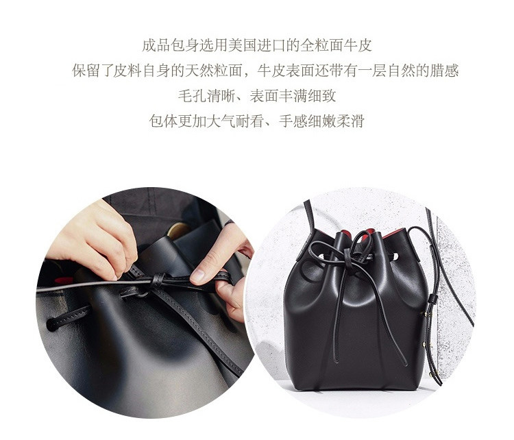 网易严选 挚爱纽约水桶包 美国进口粒面小牛皮 图8