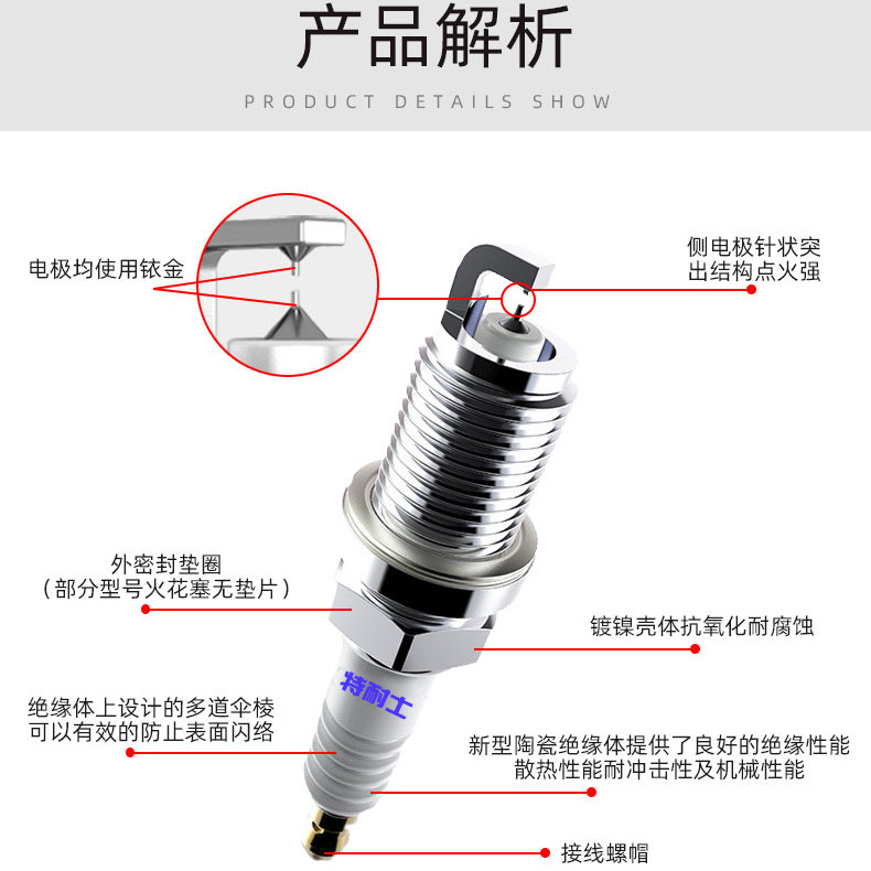 Great Wall Haval H1/H2/H6 Haval M4/M2/M1/C20R Jiayu V80/C30/C50 Spark Plug Dual Iridium Gold