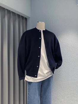 Sweater wool cardigan men's wool cardigan round collar Sweater wool cardigan men's wool cardigan round collar