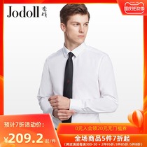 JODOLL choton mall same white shirt men long sleeve business dress slim white shirt cotton occupation