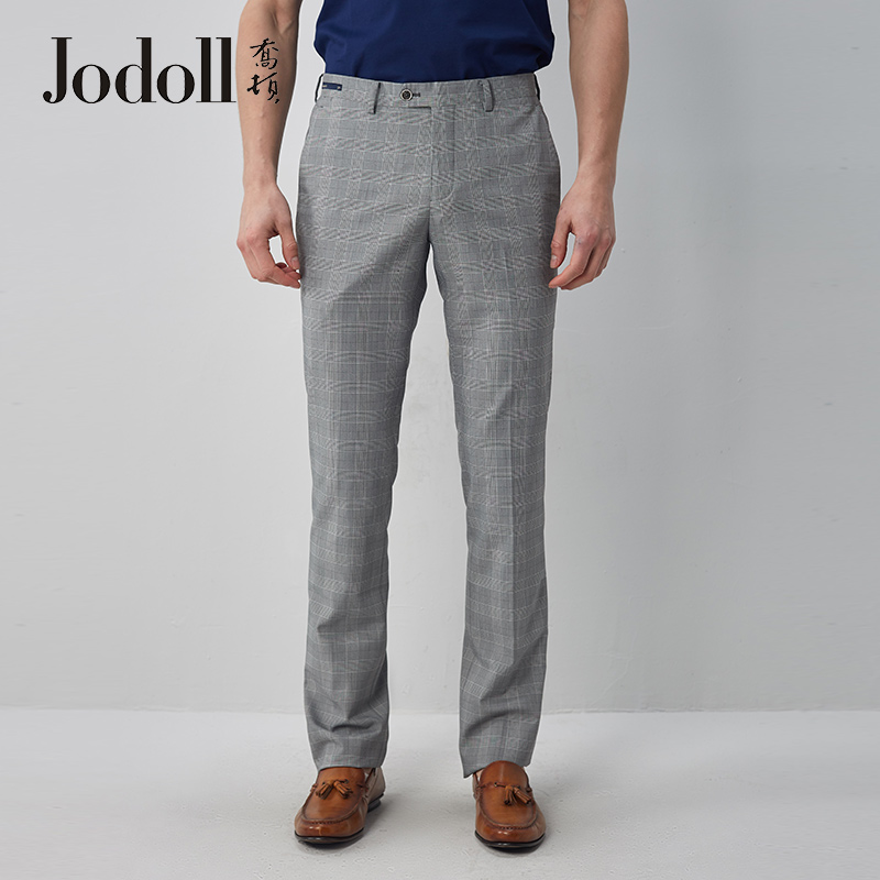 JODOLL Jordon SPRING / SUMMER MENS mặc giản dị ANH SIEWEIC MENS GRAY PLAID FASHION THỜI TRANG QUẦN SUIT.