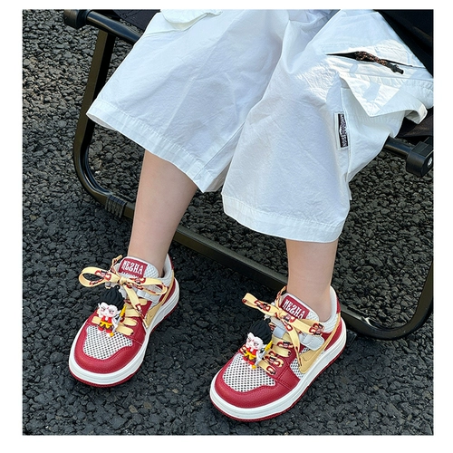 Детская красная спортивная обувь, повседневная обувь для мальчиков, кроссовки, в корейском стиле