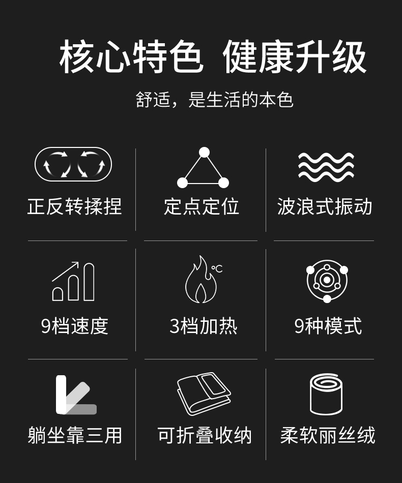 乐尔康 全身按摩床垫 缓解颈椎疲劳 躺坐靠三用 图3