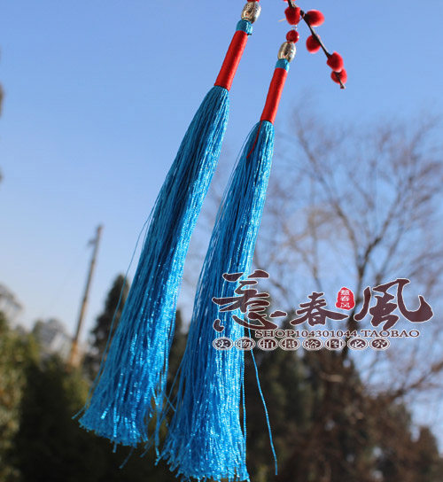 925 silver needle-ethnic wind handmade hyperbolic flow Su-extra-long ear pendant earrings female multicolored