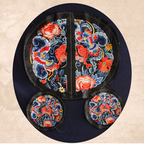 Pisces koi split Chinese style pair embroidery 27cm clothing DIY handmade accessories cloth patch embroidery